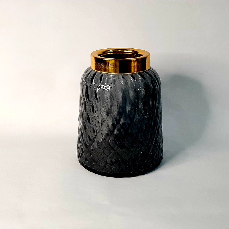 گلدان دستساز شیشه ای کد ۰۵۱ دودی
