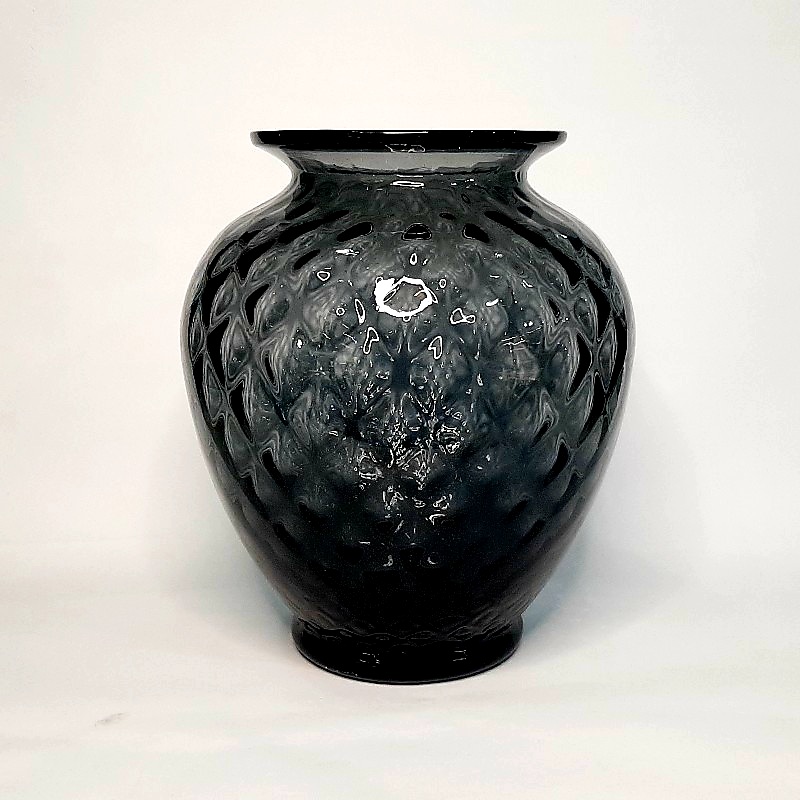 گلدان دستساز شیشه ای بزرگ دودی