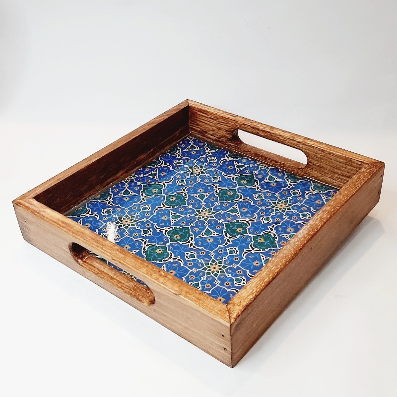 سینی چوبی مربع دکوپاژ کد ۲۰