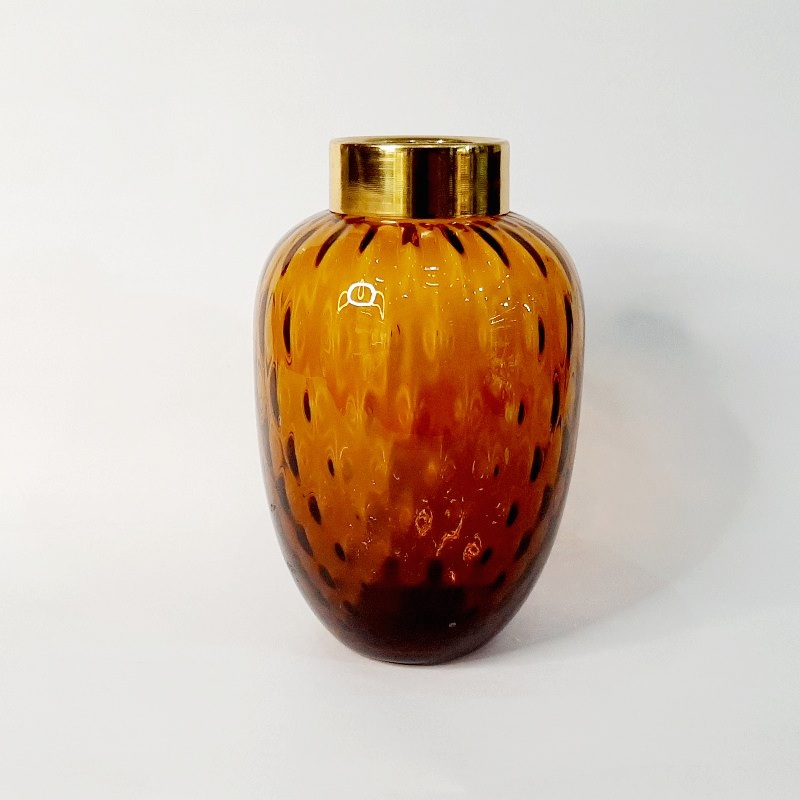 گلدان دستساز شیشه ای کد ۰۳۱ عنابی