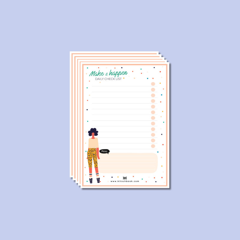 چک لیست روزانه طرح Girly