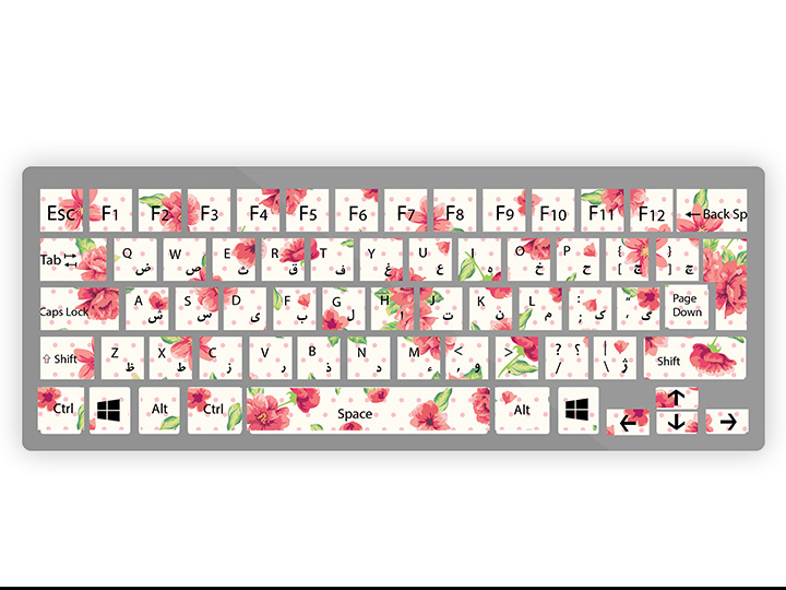 استیکر کیبرد گلگلی قرمز