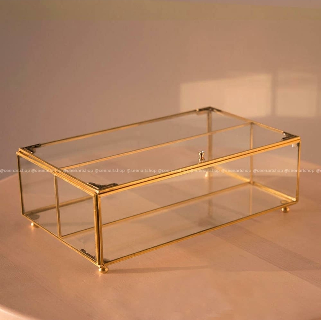 باکس شیشه و برنجی دوقسمتی کاردوچنگال