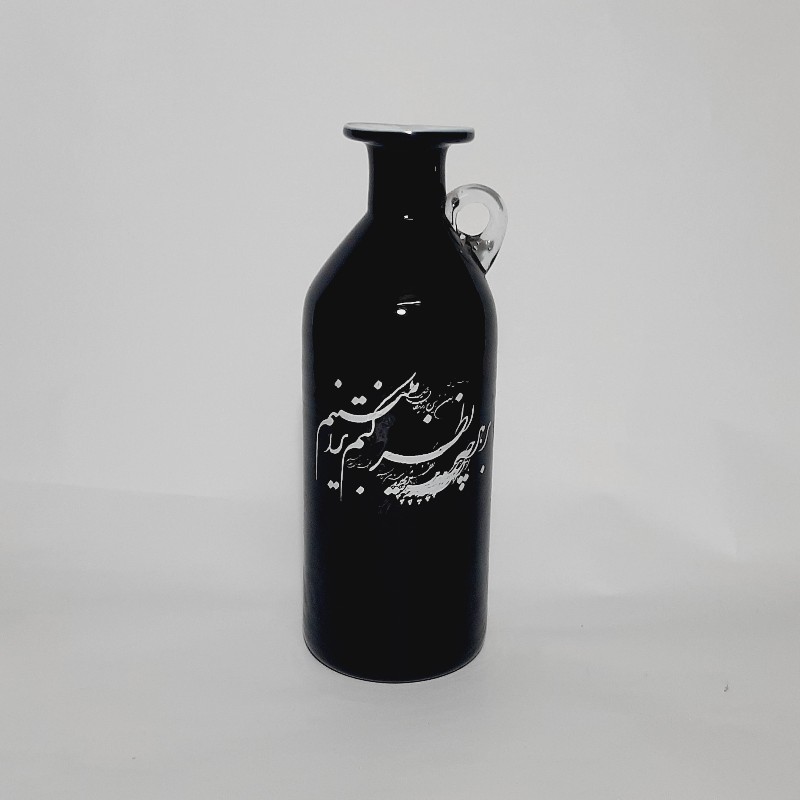 گلدان شیشه ای استوانه دوپوست کوتاه